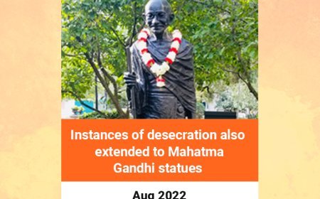 Instances of desecration also extended to Mahatma Gandhi statues